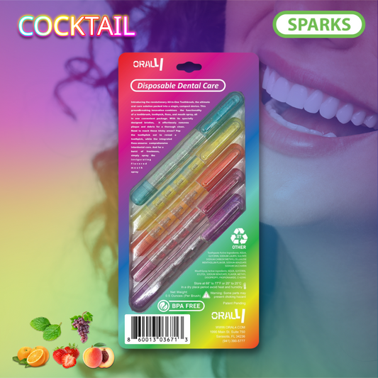 Oral4 Care Kit 4 in 1 Toothbrush with Toothpaste + Floss + Pick + Mouth Spray | Travel Size | Individual | Travel Set | Oral Hygiene Care (Cocktail 5 Pack)